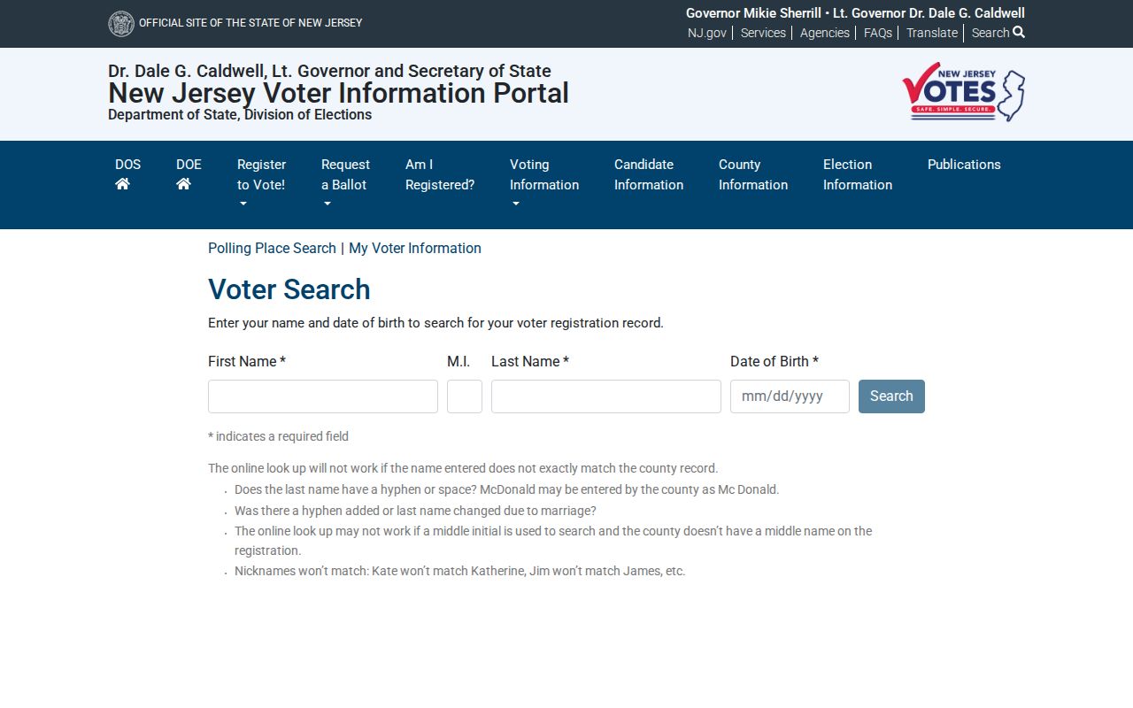 Irvington residents directory New Jersey voter registration check