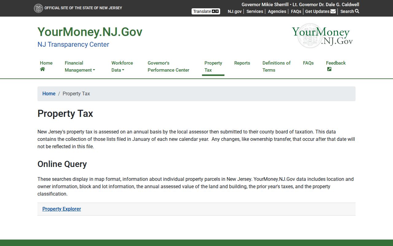 Irvington street directory property-tax transparency search